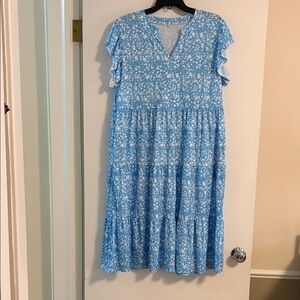 🩵 Ditsy Floral Midi Dress🔆